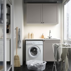 ENHET çamaşır odası ve banyo için dolap kombinasyonu, antrasit-gri