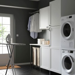 ENHET çamaşır odası ve banyo için dolap kombinasyonu, antrasit-beyaz