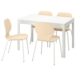 EKEDALEN/SIGTRYGG yemek masası takımı, beyaz-huş