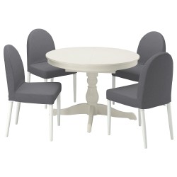 INGATORP/DANDERYD yemek masası takımı, beyaz-vissle gri