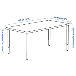 MITTCIRKEL/OLOV çalışma masası, canlı çam efekti-beyaz