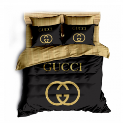 Çift Kişilik Nevresim Takımı Gucci Siyah & Gold